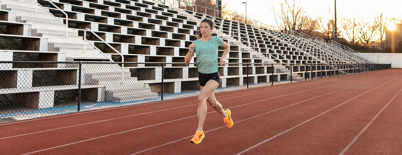 Women running the track