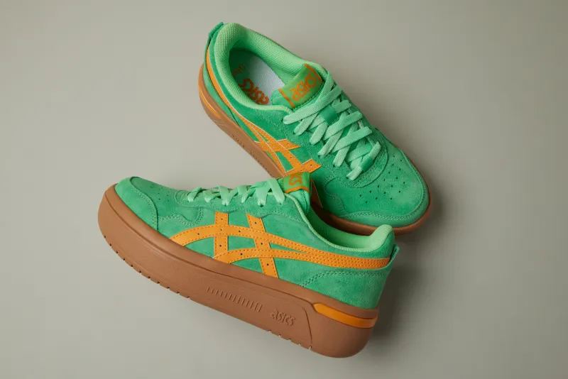 Asics shoes laying the floor