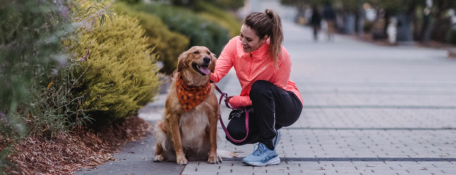 women and dog