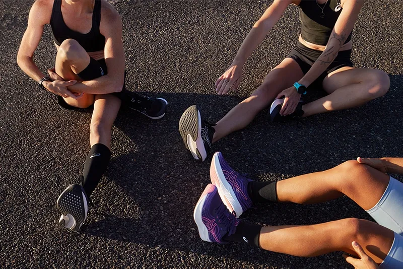 Group of runners streching