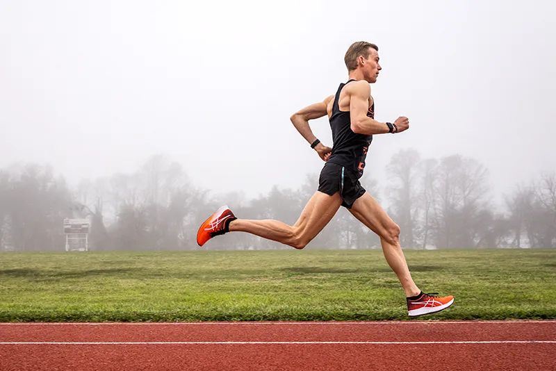 man running the track