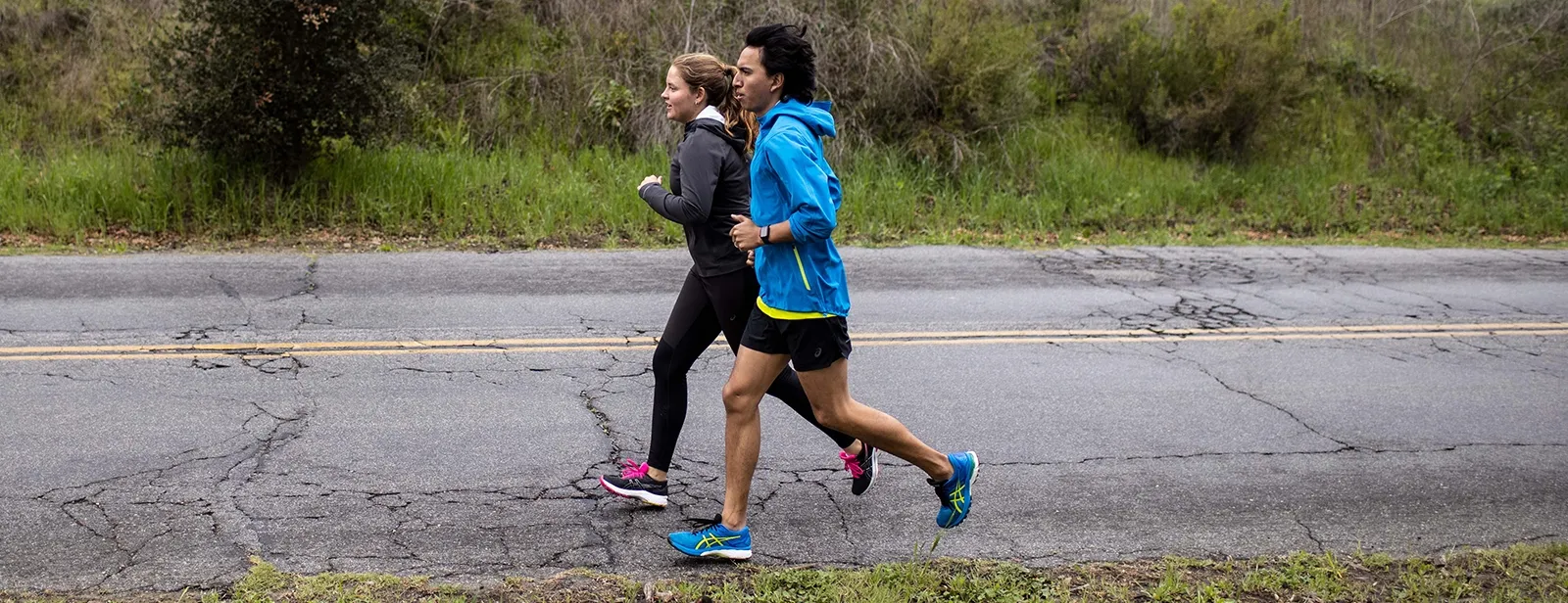 Man and Woman Running outdoors