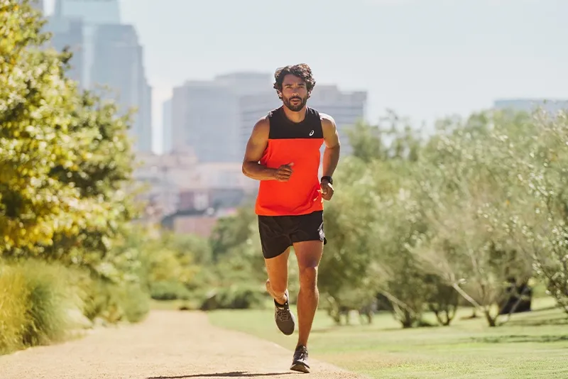 man running a race