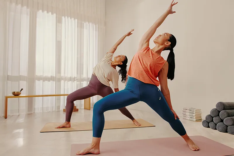ASICS Athletes stretching.