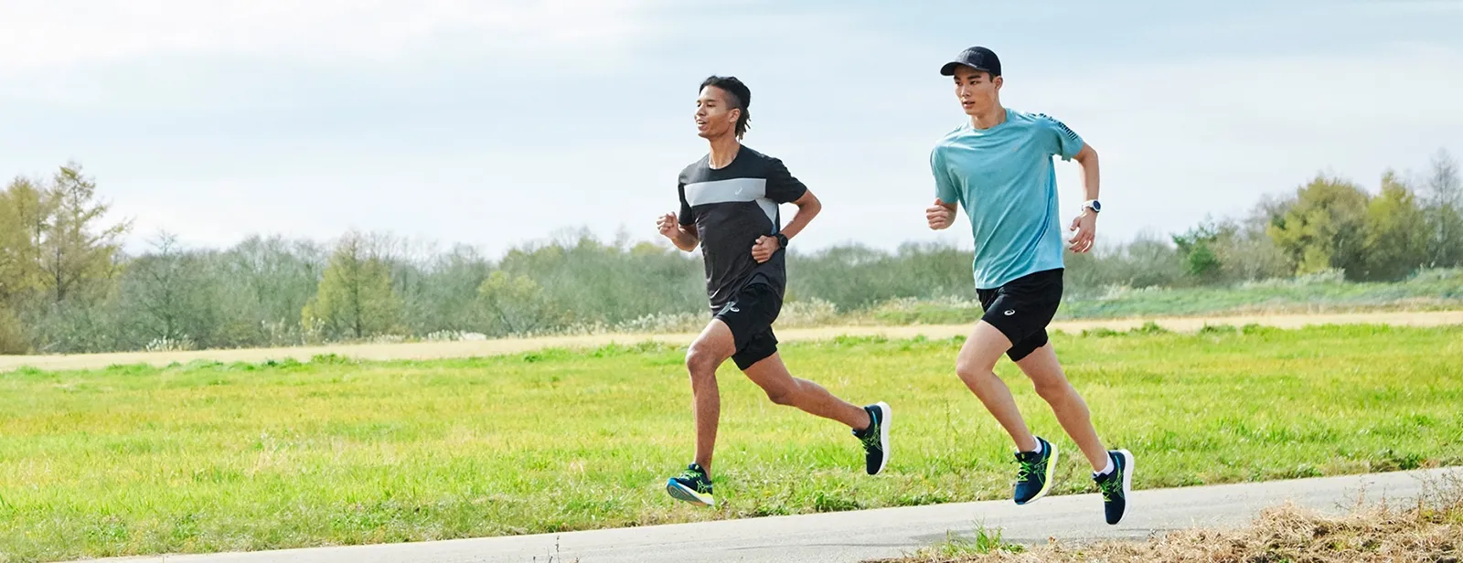 Men running