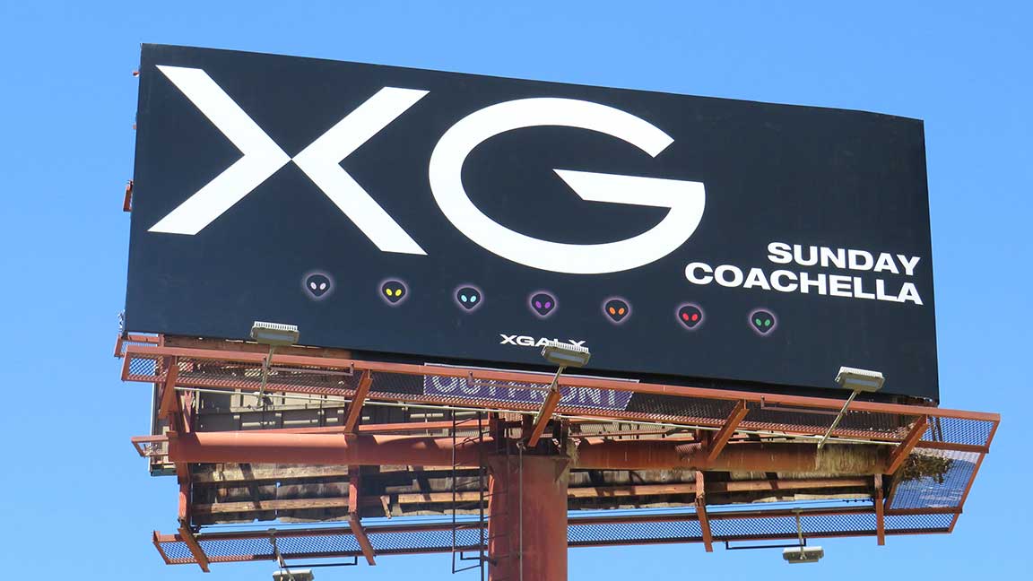 Billboard for XG at Coachella