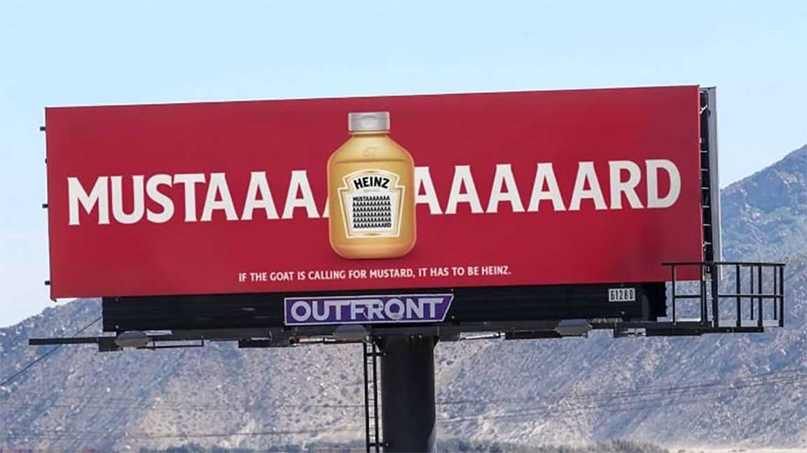 Kraft Heinz billboard referencing DJ Mustard and Kendrick Lamar