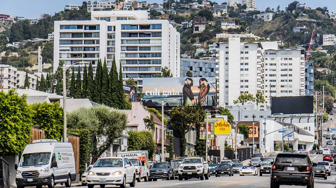 Cult Gaia billboard in West Hollywood