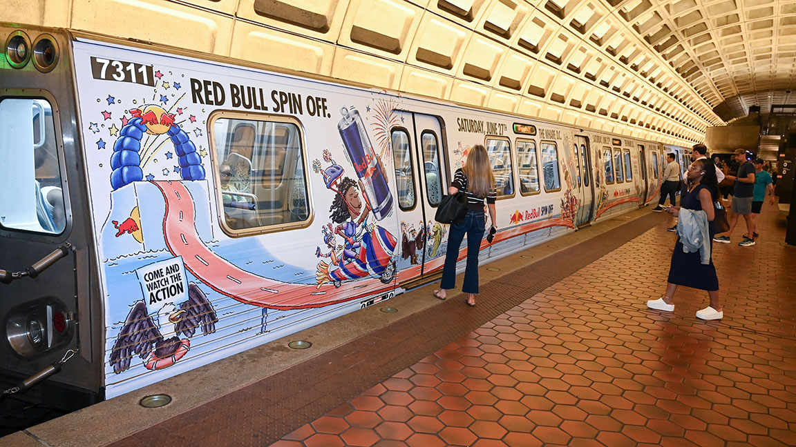 Red Bull wrap on DC Metrorail subway