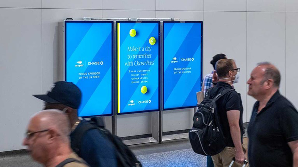 out of home digital transit subway advertising us open new york city