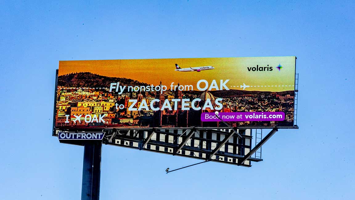 Volaris Airlines digital billboard in San Francisco