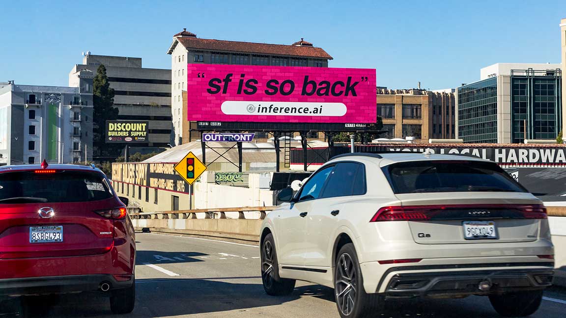 Inference.ai digital billboard in San Francisco