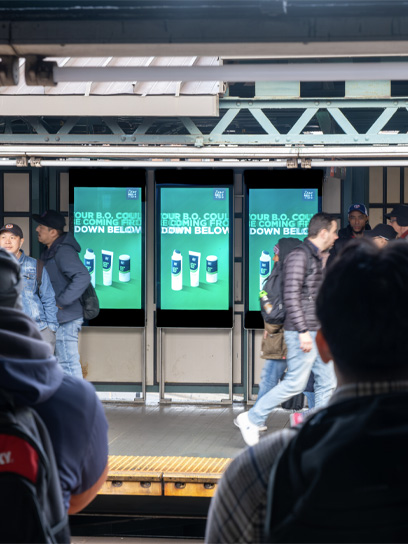 out of home liveboard subway advertising dove mens deodorant