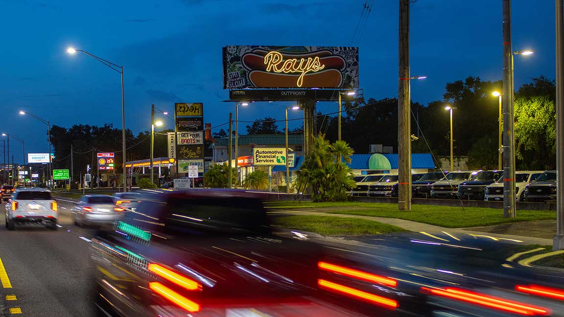 Tampa Bay Rays billboard with lighting special effect