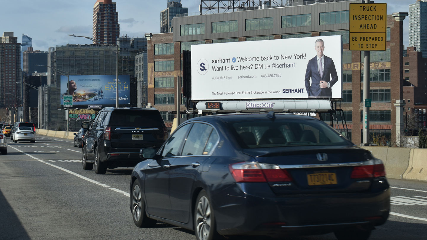serhant real estate out of home advertising billboard new york city