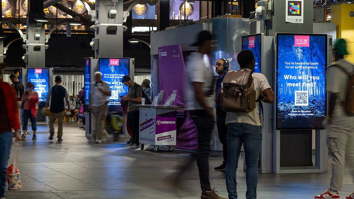 Peabody Essex Museum QRad-powered digital out of home campaign in Boston on MBTA subway Liveboards