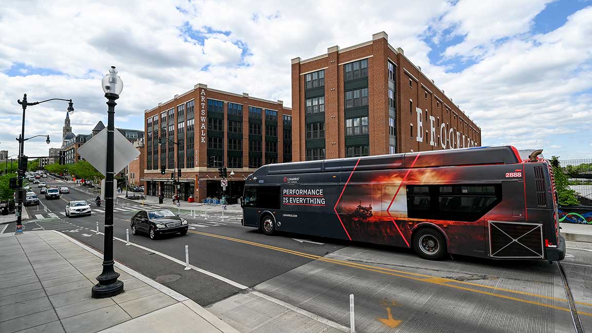 L3 advertisement on Washington, D.C. Metrobus