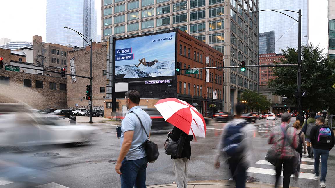 Icelandair wallscape in Chicago