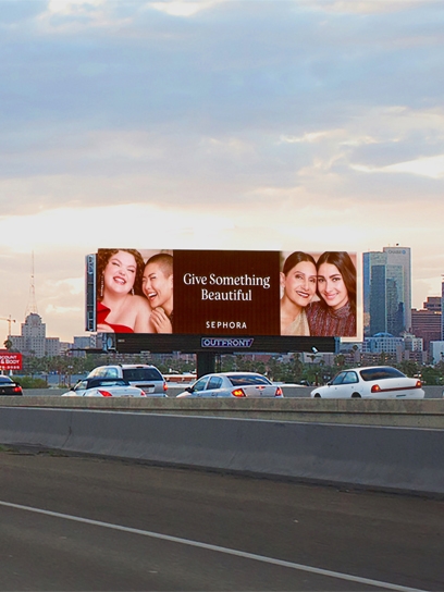 highway digital out of home billboard advertising in phoenix for makeup brand sephora