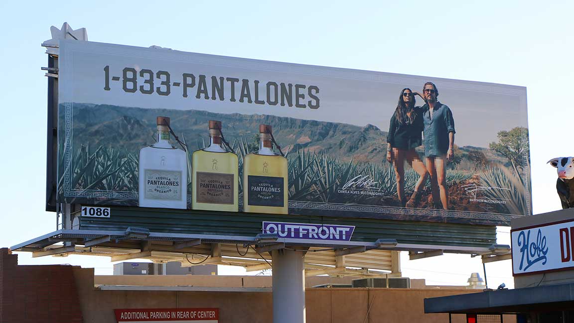 Pantalones billboard in Dallas with Matthew McConnaughey
