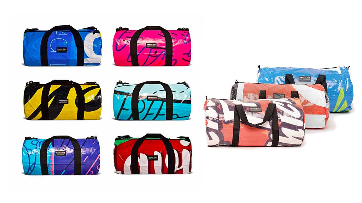 Rareform bags made from recycled billboards