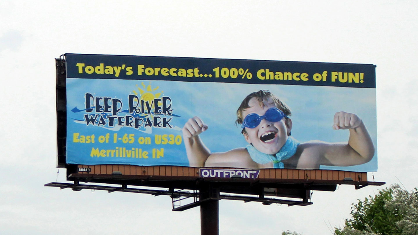 deep river waterpark billboard advertising in flint