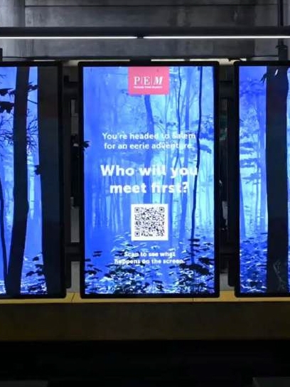 peabody essex museum digital liveboard transit north station boston and salem out of home advertising