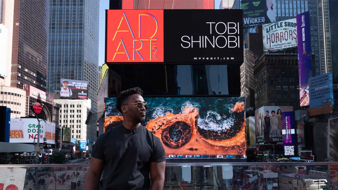 out of home digital billboard advertising new york city celebrating creativity ad art show