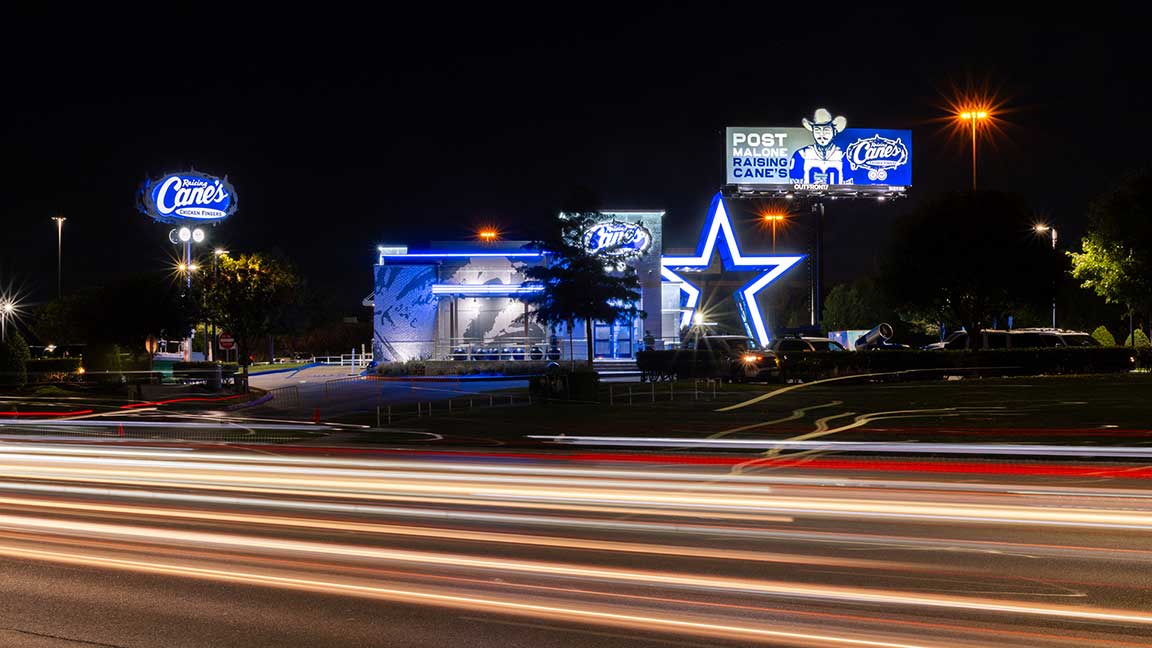 Dallas Cowboys themed Raising Cane's ad with Post Malone