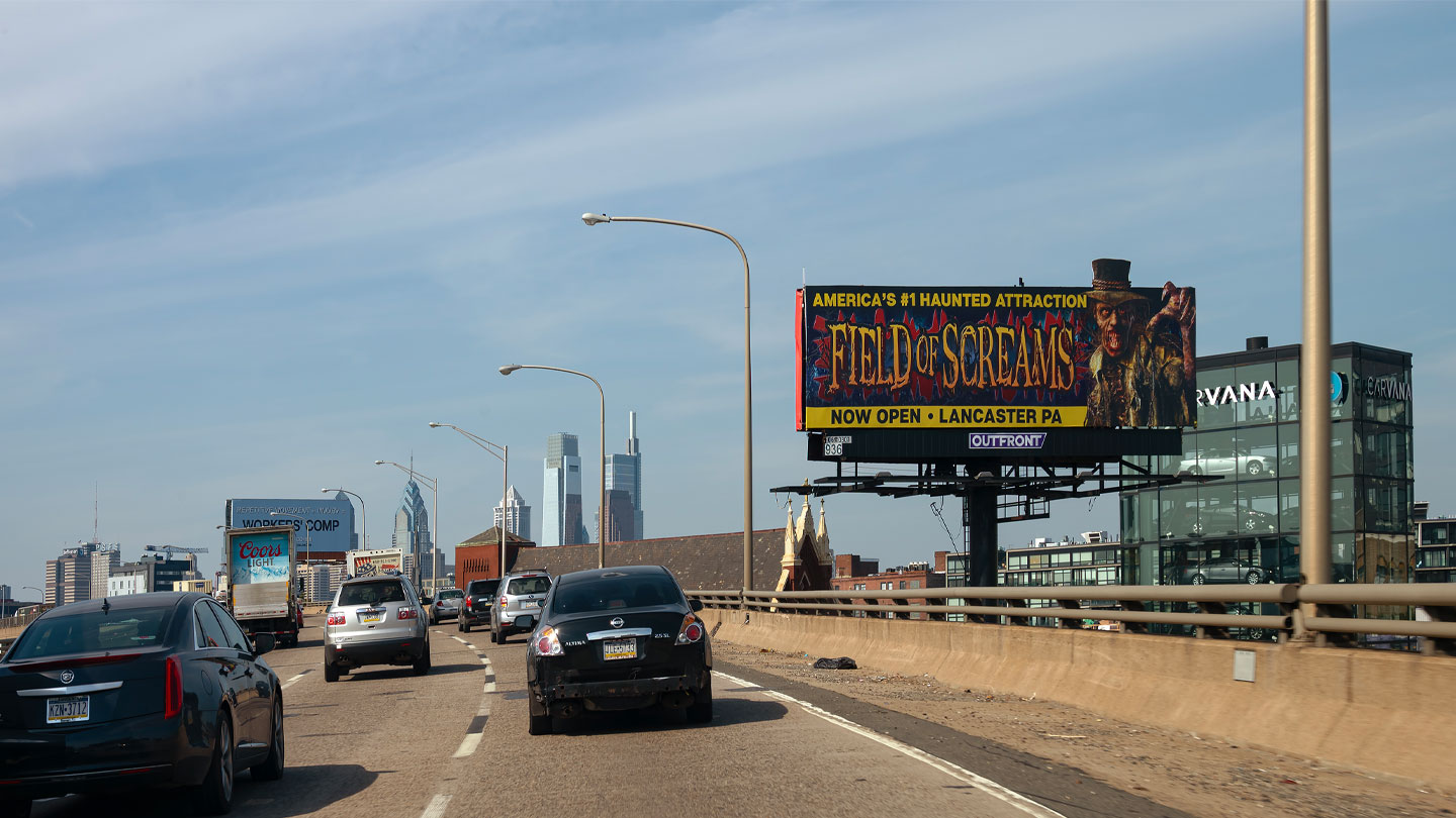 out of home billboard advertising pennsylvania field of screams