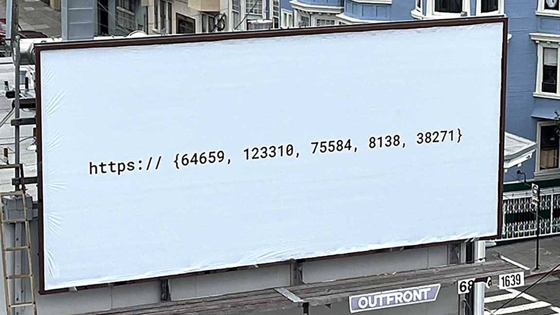 Cryptic Listen Labs billboard in San Francisco