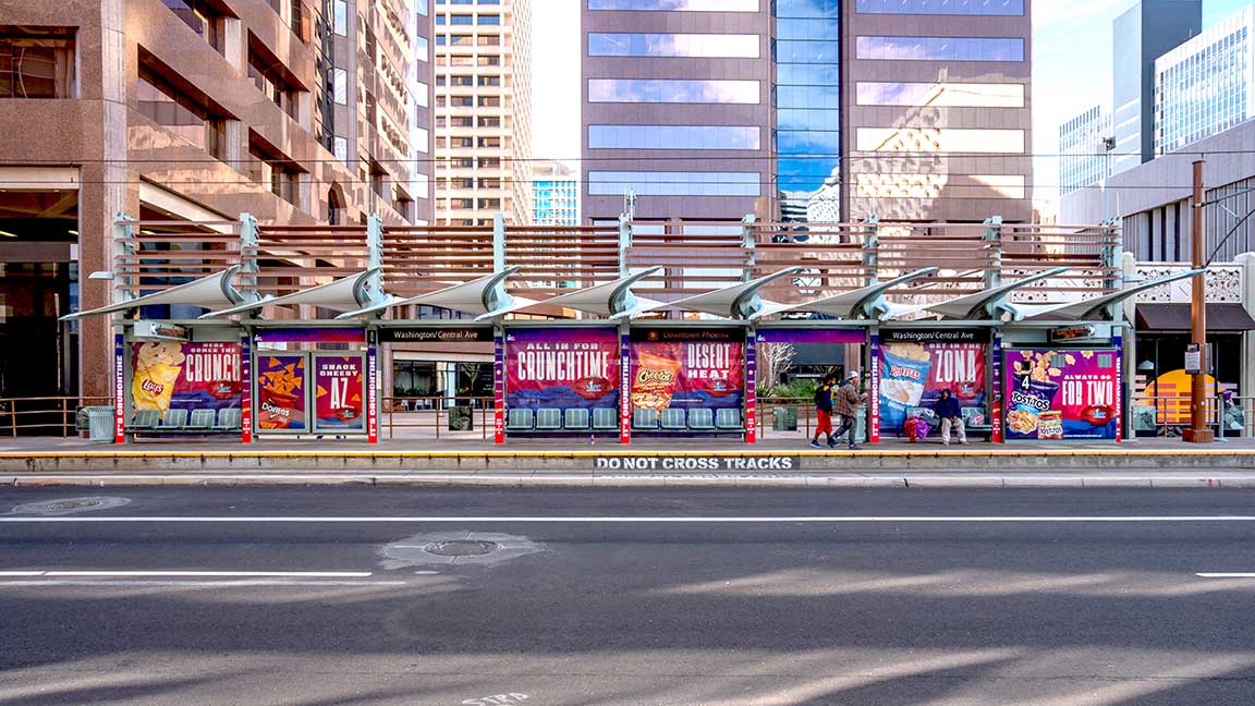 Station wrap advertising media along Phoenix’s Valley Metro Light Rail