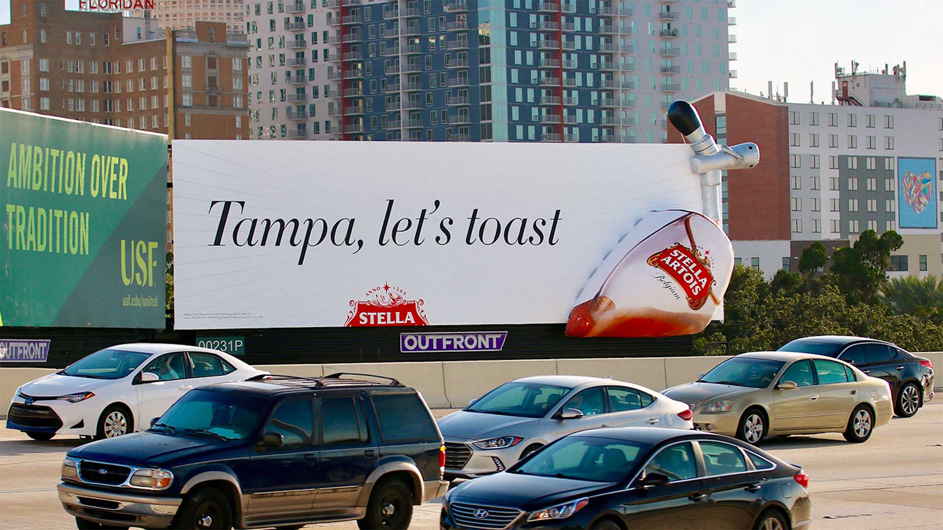 Stella Artois billboard in Tampa with extension