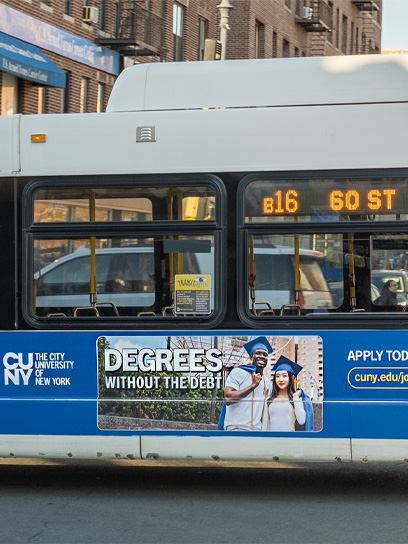 out of home bus king advertising new york city cuny