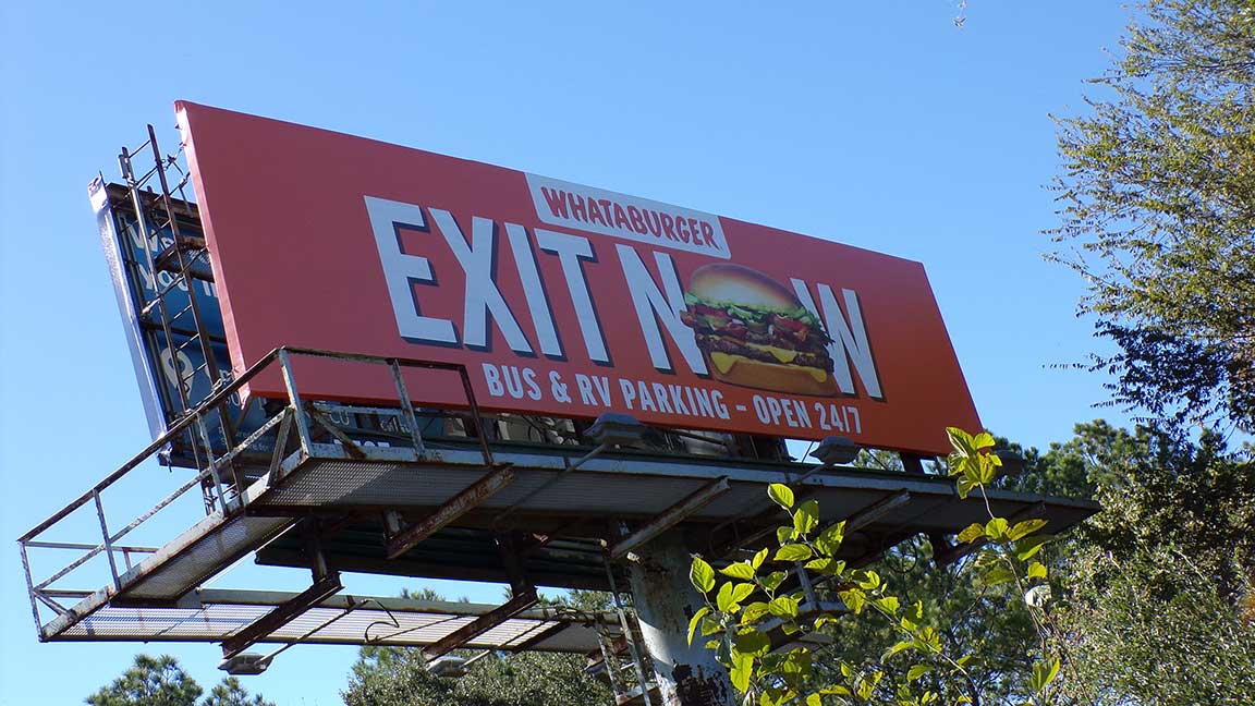 Whataburger billboard in Houston