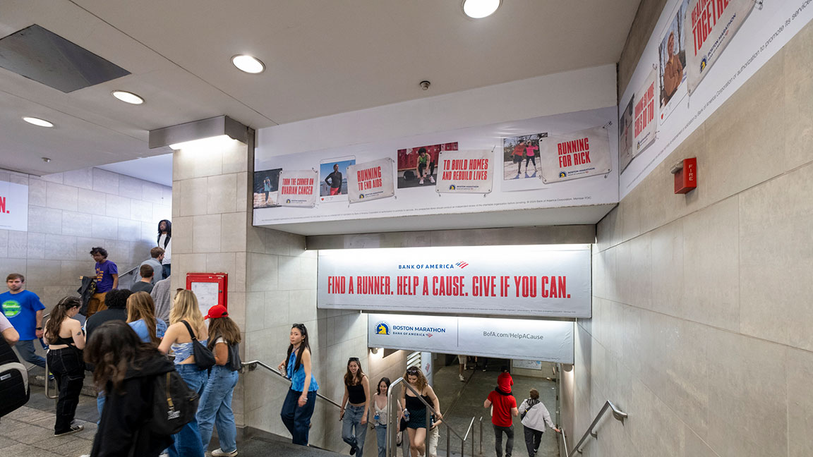 Bank of America Station Domination supporting Boston Marathon runners
