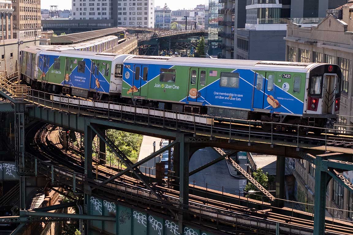 Uber Eats train wrap in New York
