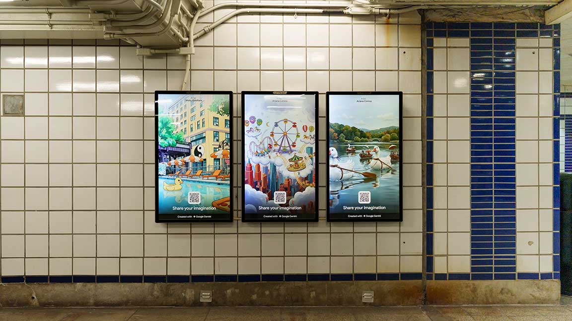 Google DeepMind x OUTFRONT - “Imagine If” on Liveboard triptych in NYC