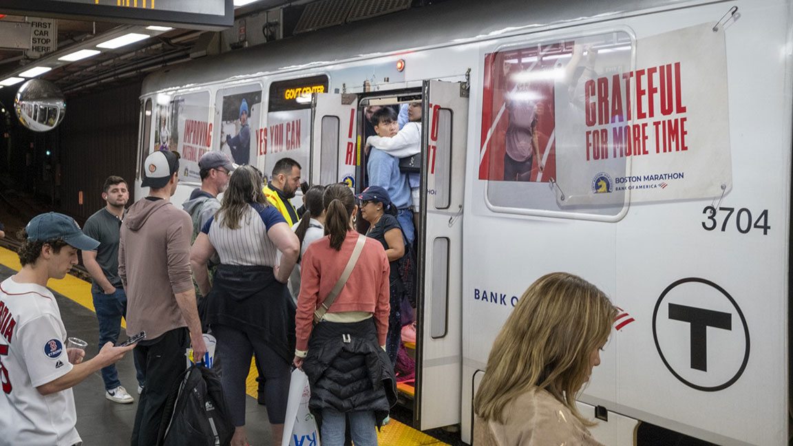 Subway Wrap on Boston MBTA Green Line train for Bank of America’s Boston Marathon campaign