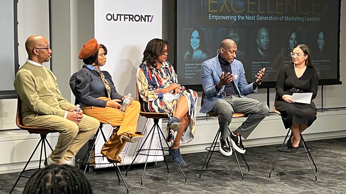 Panelists at OUTFRONT x Ad Age Black History Month event Celebrating Creative Excellence