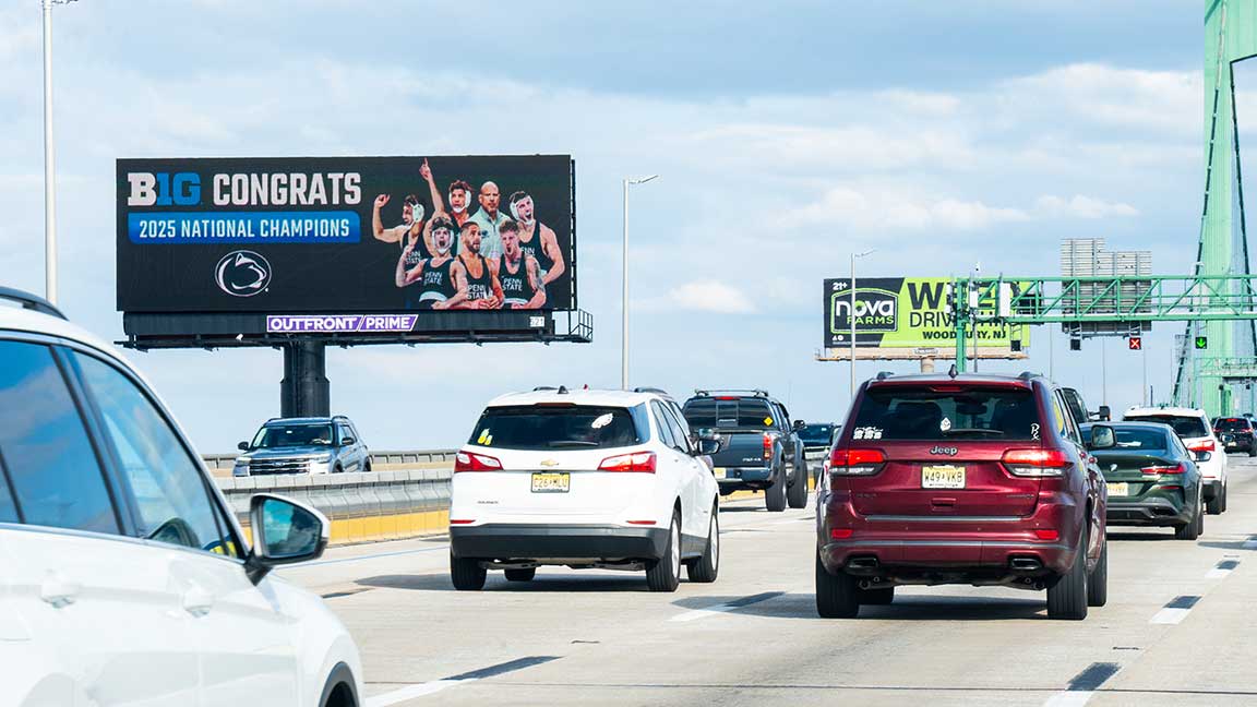 Big 10 Conference digital billboard in Philadelphia