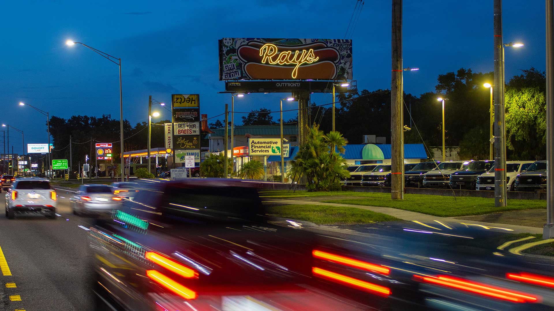 Tampa Bay Rays billboard with lighting special effect