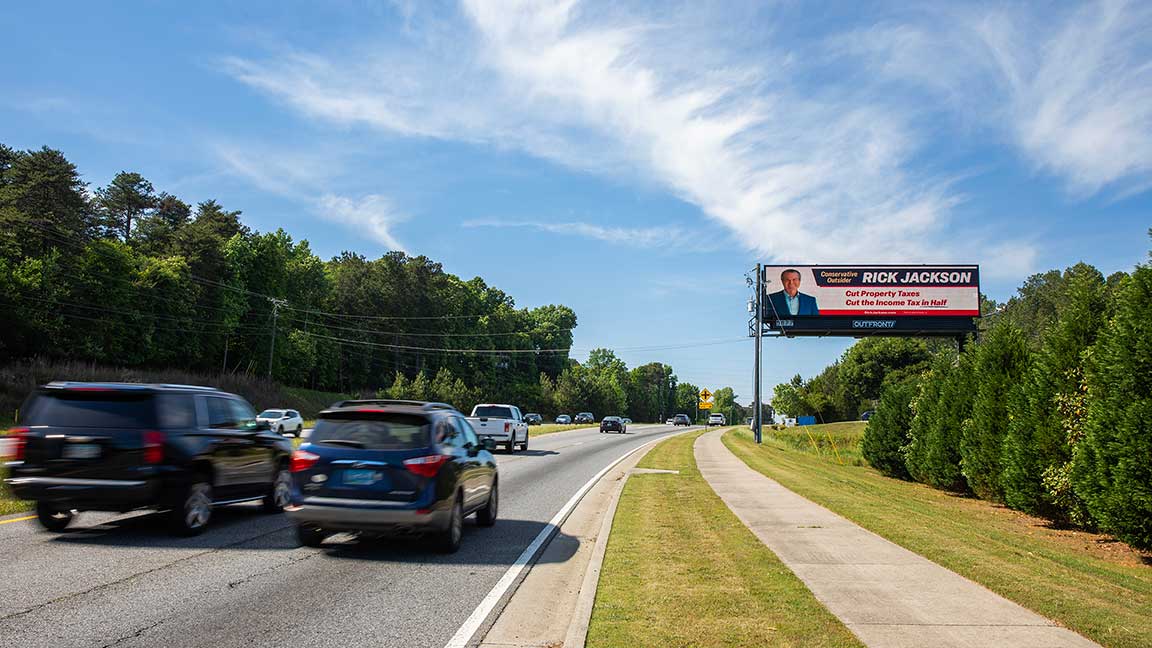 Rick Jackson digital billboard in Georgia