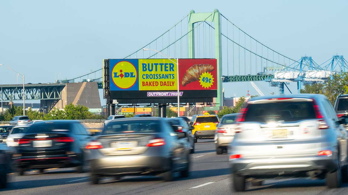 OUTFRONT digital billboard in Philadelphia for Lidl