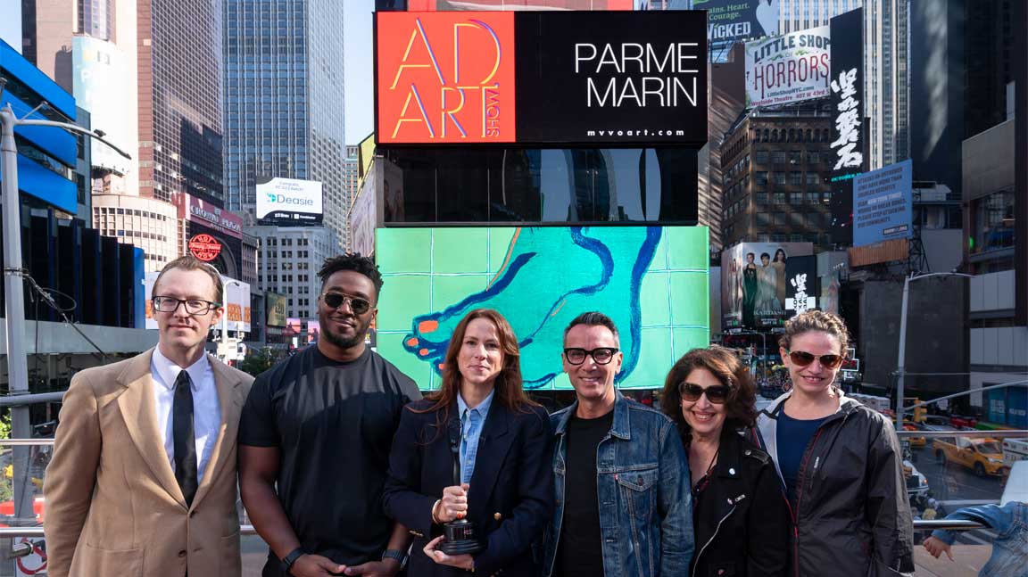 out of home digital billboard advertising new york city celebrating creativity ad art show