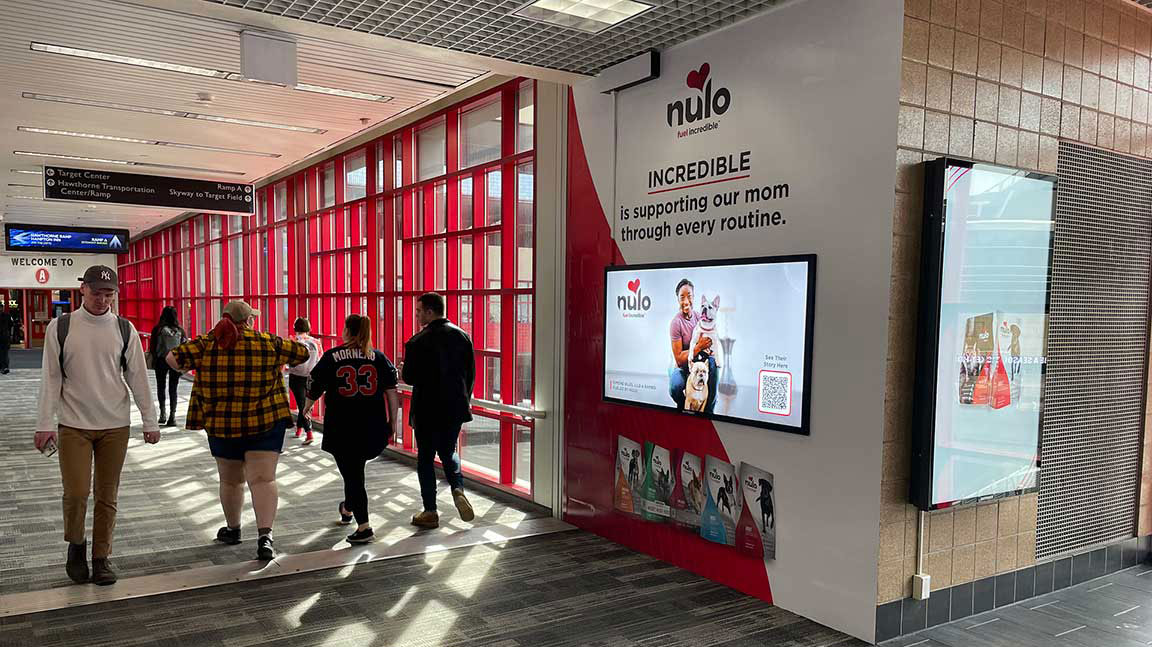 Olympics-themed Nulo Pet Food DOOH ad in Minneapolis