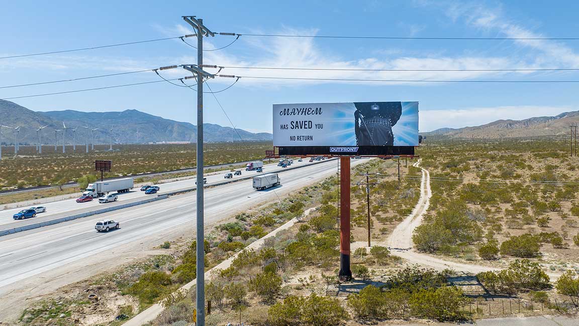 Lady Gaga Mayhem billboard near Coachella