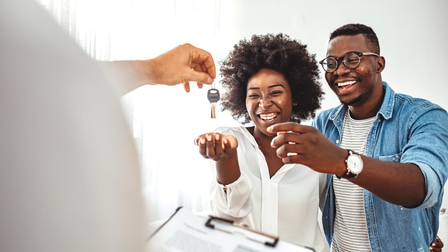 stock image of home buyers