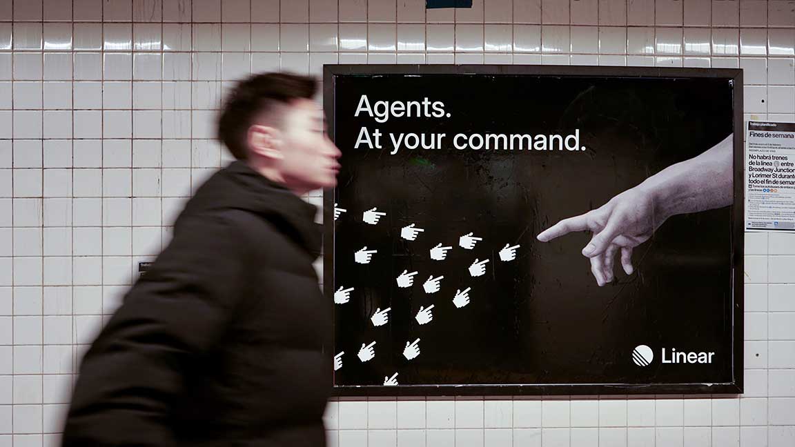 Linear subway poster in New York City