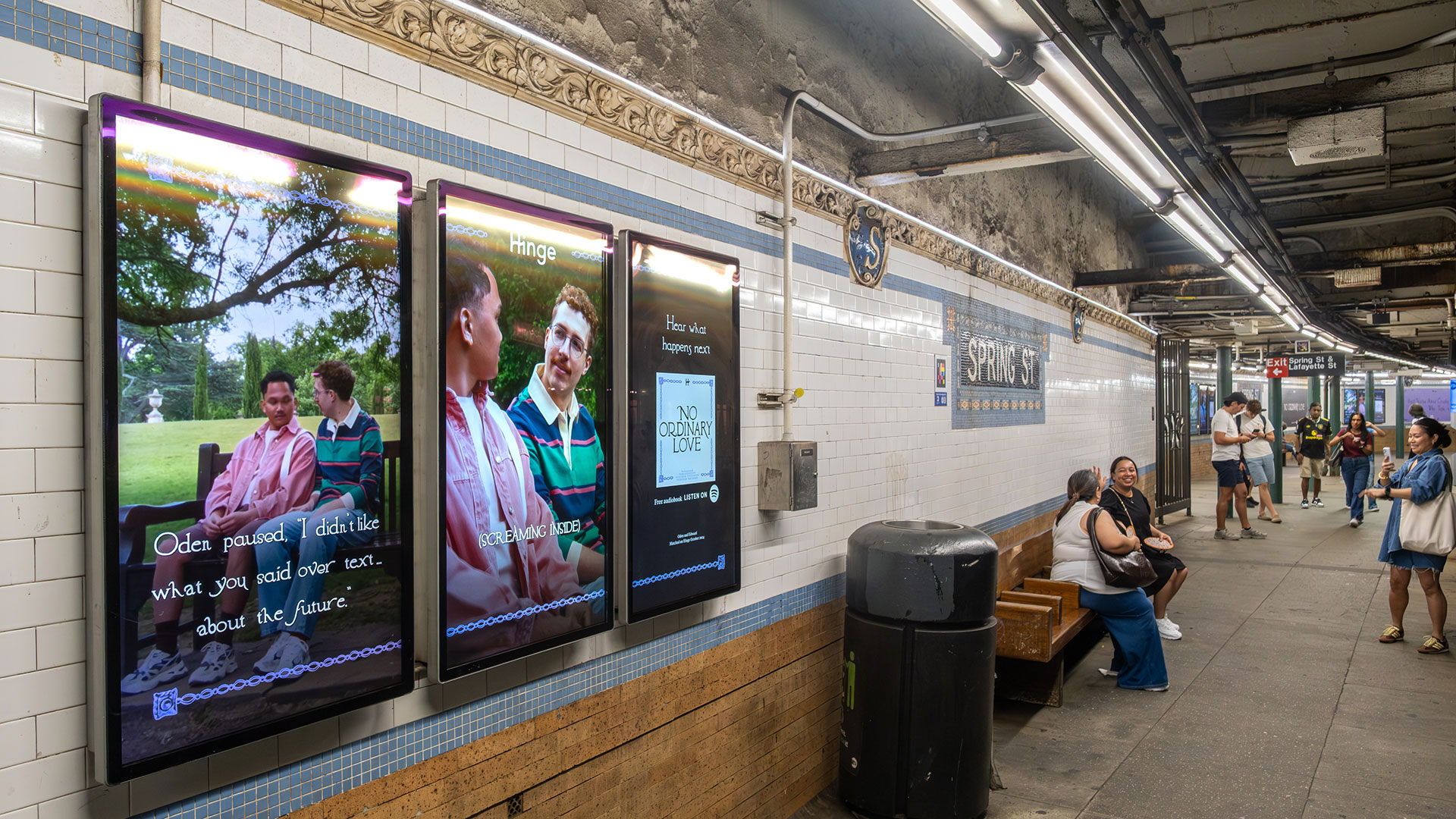 Hinge’s 2026 No Ordinary Love campaign on New York City Subway Liveboards